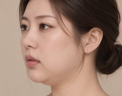 턱선이 흐트러진 옆모습 3